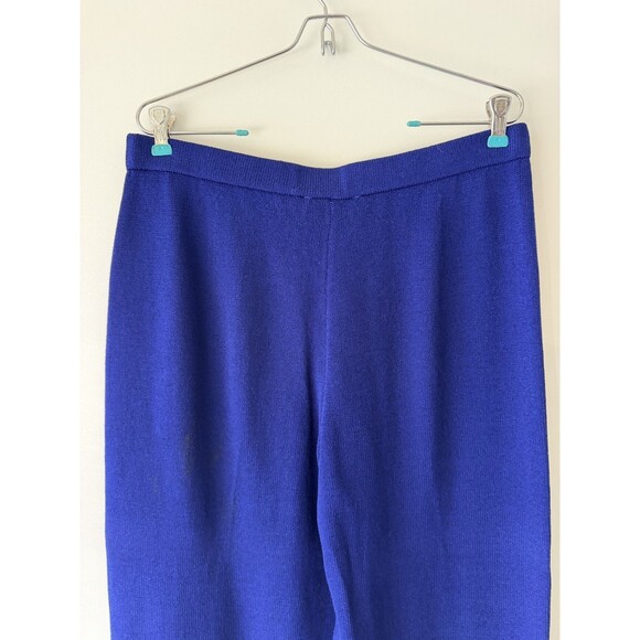 St.John Collection Pants Womens 14 Blue Santana Knit Straight Pull On Dress Pant - Picture 6 of 12